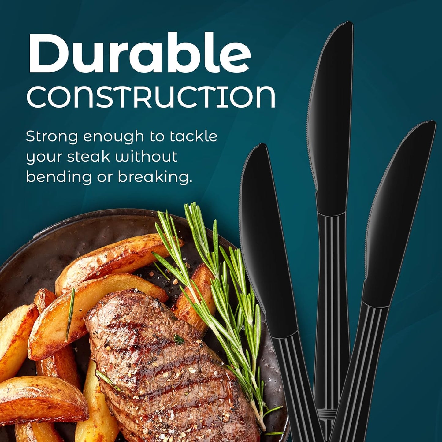 Plastic Knives Heavy Duty - Disposable Knives Plastic Utensils - Plastic Cutlery For Parties, Celebrations And Events Pack Of 500