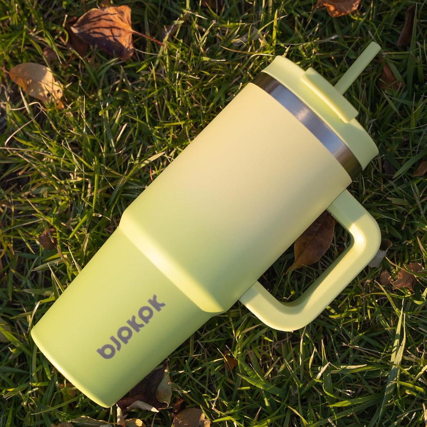 BJPKPK Tumbler With Handle And Straw 40oz Insulated Tumbler Cups With Lid Stainless Steel Travel Coffee Mug,Bubble Gum