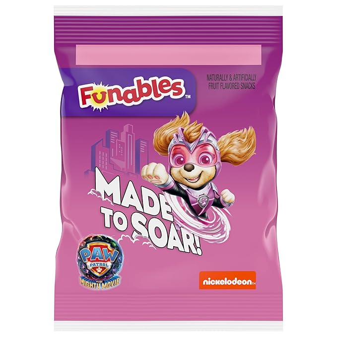 Funables Fruit Snacks, Paw Patrol Shaped Fruit Flavored Snacks, 0.8 Ounce Pouches (Pack of 30)