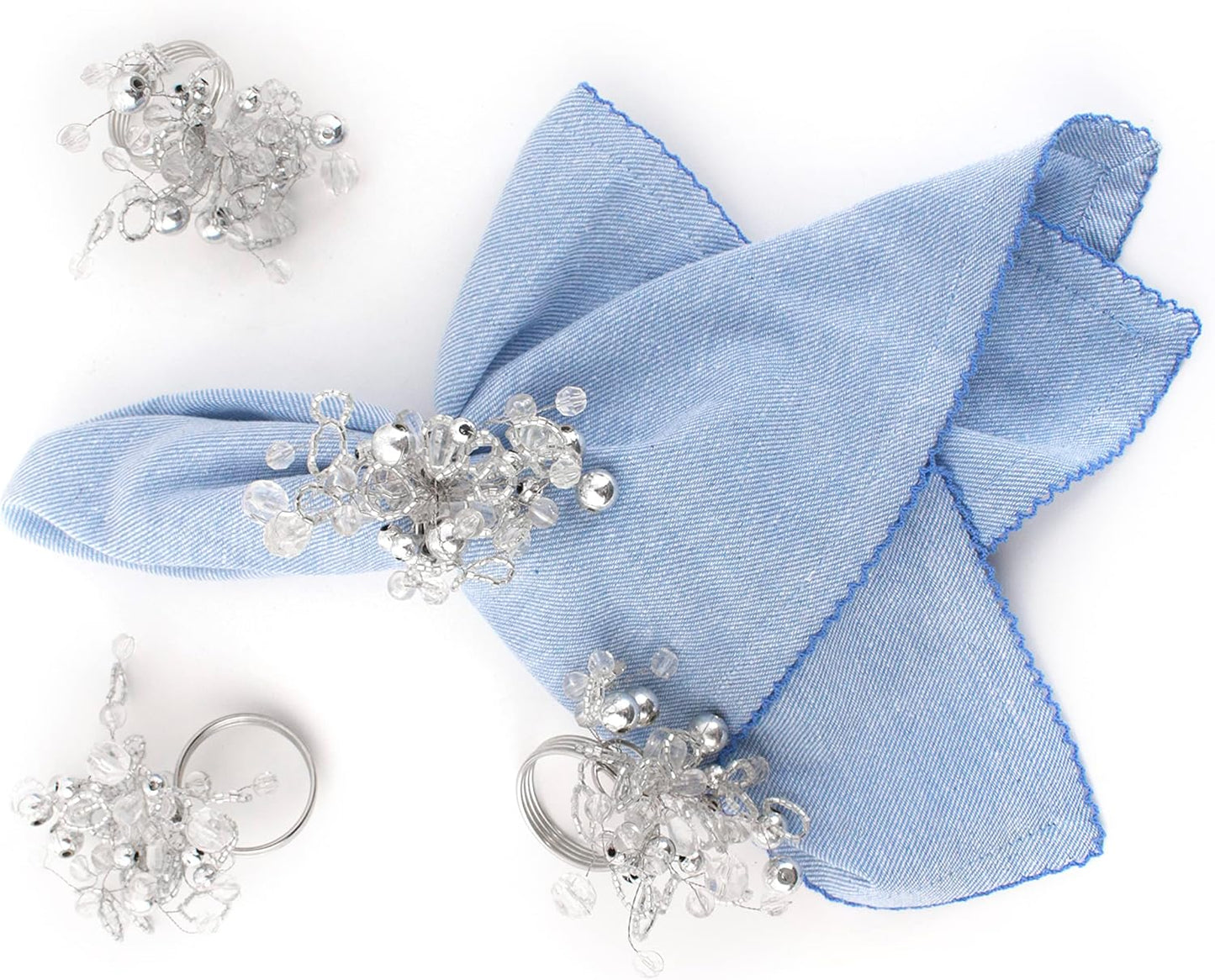 Silver Napkin Rings Set of 12 - Elegant Napkin Rings Sturdy Metal Design | Easy to Clean, Durable & Versatile for Table Settings, Special Occasion & Gift Giving Ideas - ALPHA Living HOME