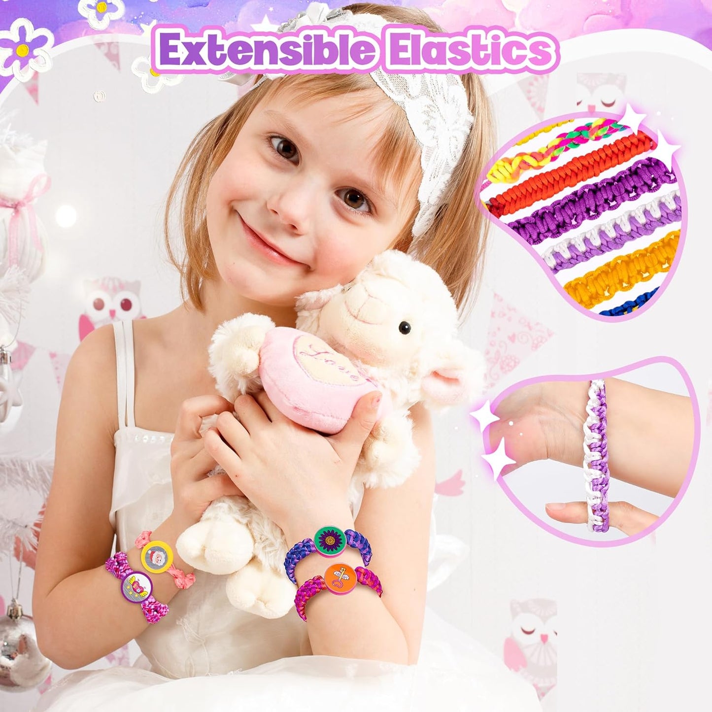 Bracelet Making Kit for Girls, Arts and Crafts for Kids Ages 8-12, Friendship Bracelet Kit, Bracelets String Maker Toys Set Gifts for Kids 6 7 8 9 10 11 12+ Years Old, Chirsmas Birthday