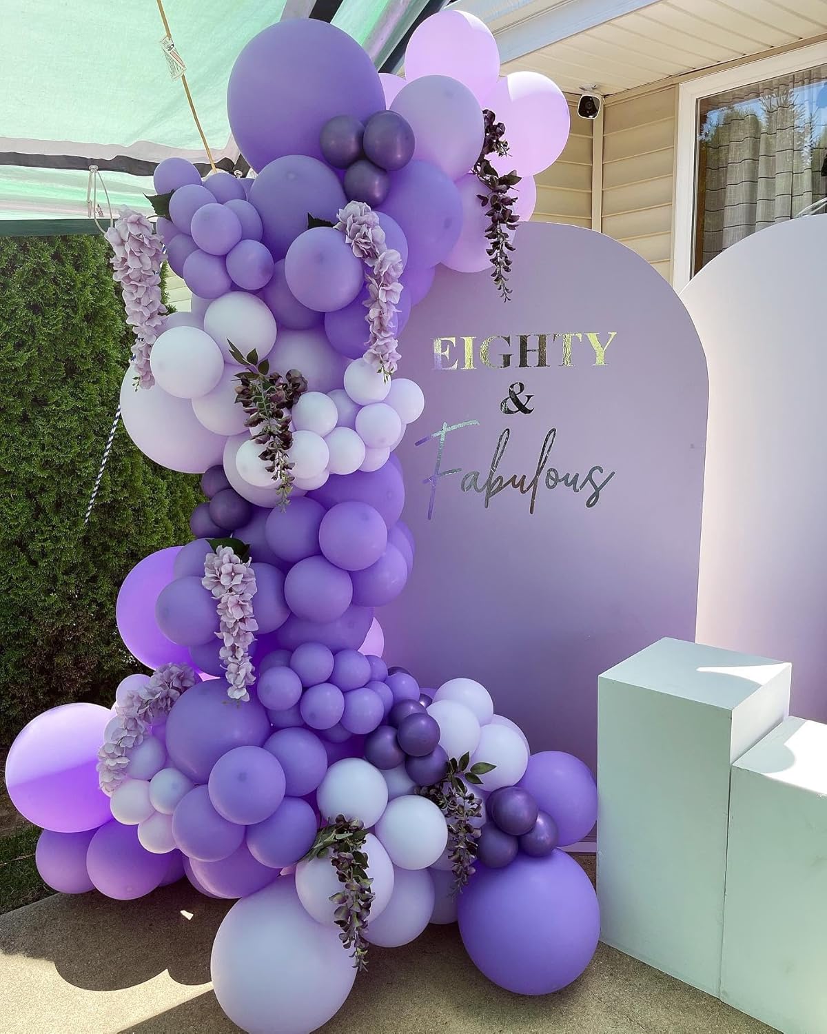146Pcs Purple Balloons Garland Arch Kit - 5 10 12 18 inch Lavender Dark Purple Metallic Latex Balloons for Butterfly Baby Shower Birthday Wedding Princess Party Decorations
