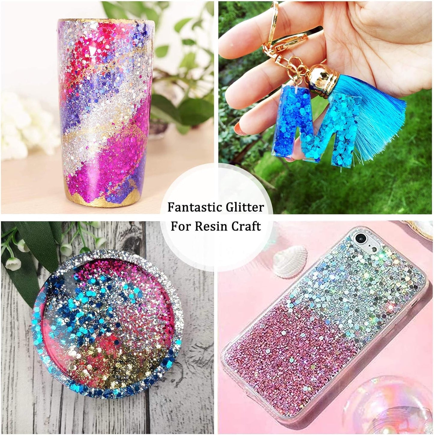 HEMOER Royal Gold Glitter, 100g/3.5oz Holographic Chunky Glitter Mixed Hexagon Chunky & Fine Flakes Iridescent Sequins for Epoxy Crafts, Resin, Nail Body, Tumblers, Party Decoration
