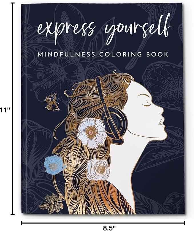 RYVE Adult Coloring Book for Women – Mindfulness & Personal Growth Prompts for Relaxation – Anxiety, Stress Relief & Relaxation Gifts for Women, Coloring Books for Adults Relaxation
