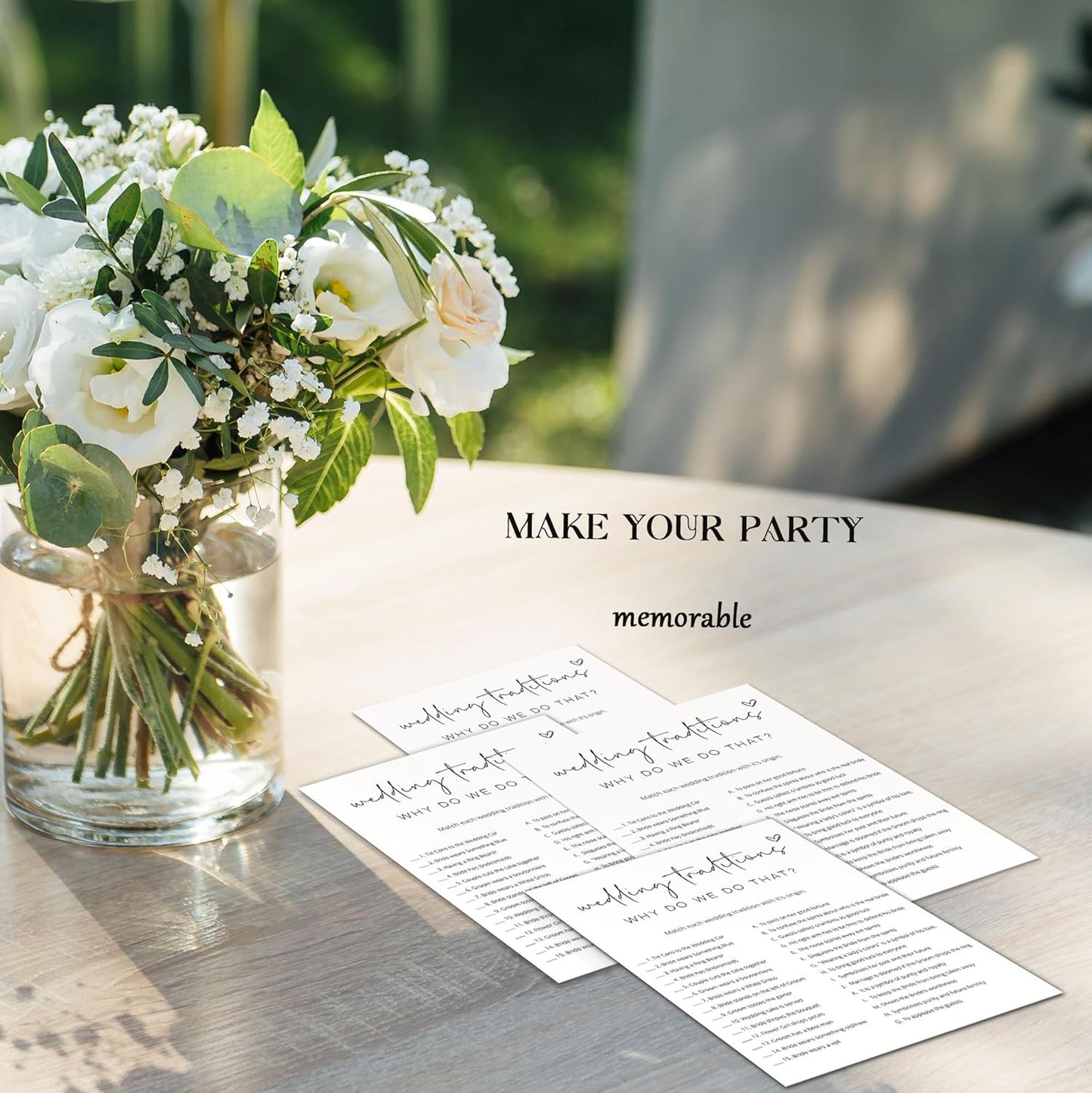 Bridal Shower Games, Why Do We Do That, 25Pcs Minimalist White Double-Sided Bridal Game Cards with 1 Answer Key, Wedding Shower Games for Guests, Engagement Bachelorette Party Supplies - A04