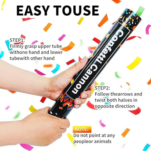 16in Biodegradable Confetti Poppers,Confetti Cannons Bulk with Colorful Confettis Design for Ceremony Party Favor Supplies,Birthday Holiday,valentines Day Party Easter Graduation 2026(2Pack)