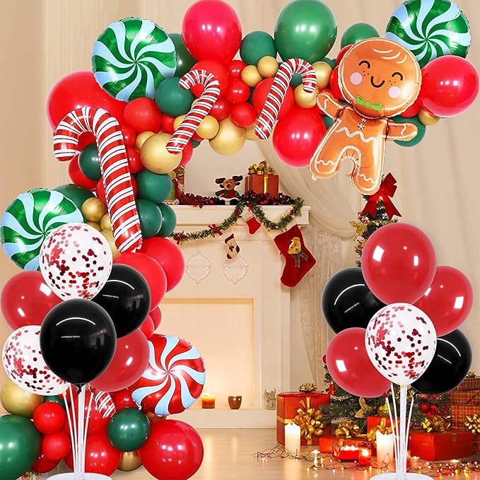 TONIFUL 4 Set Red and Black Balloon Centerpieces for Table,Balloon Stand Kit for Black Pink Party Decor 2026 Graduation Wedding Chinese New Year Eve Birthday Party Decorations,Retirement