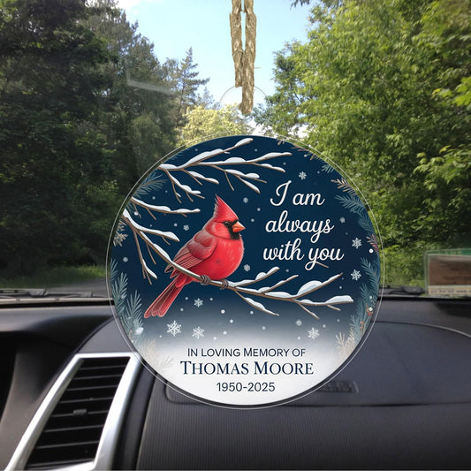 Custom Memorial In Loving Memory Christmas Ornament, Cardinal Memorial Christmas Ornament, Personalized Sympathy Gift, Holiday Tree Ornament Acrylic Ornament – Personalized