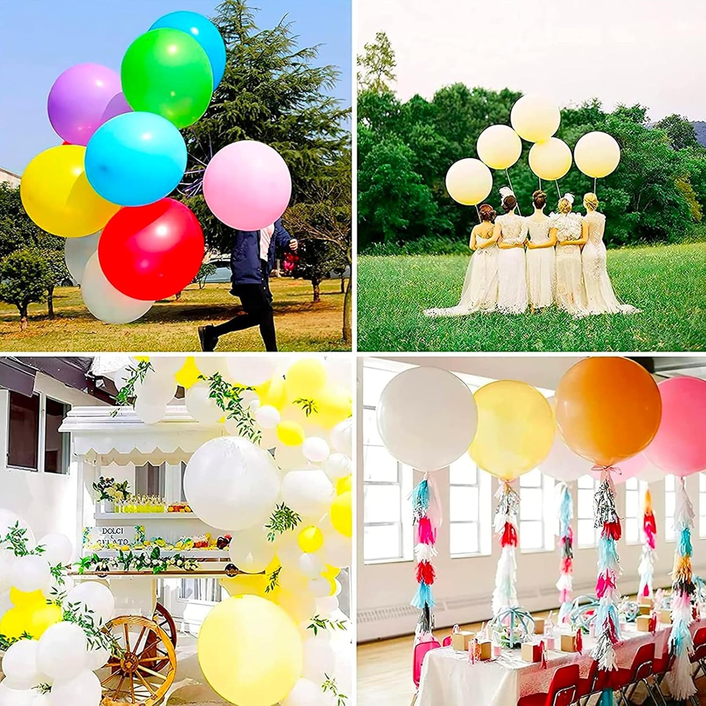 PartyWoo Pastel Yellow Balloons 4 pcs 36 Inch Extra Large Big Jumbo Giant Light Pale Yellow Latex Helium Balloons for Graduation Baby Shower Easter Little Cutie Birthday Party Decorations Yellow-Q07