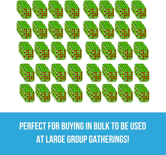Regal Bingo - Shutter Slide Bingo Cards Only - 8” x 9” - 5-Ply Green Cardstock - Easy to Read - No Duplicates - Red Sliding Windows - Perfect for Large Groups, Bulk Purchasing