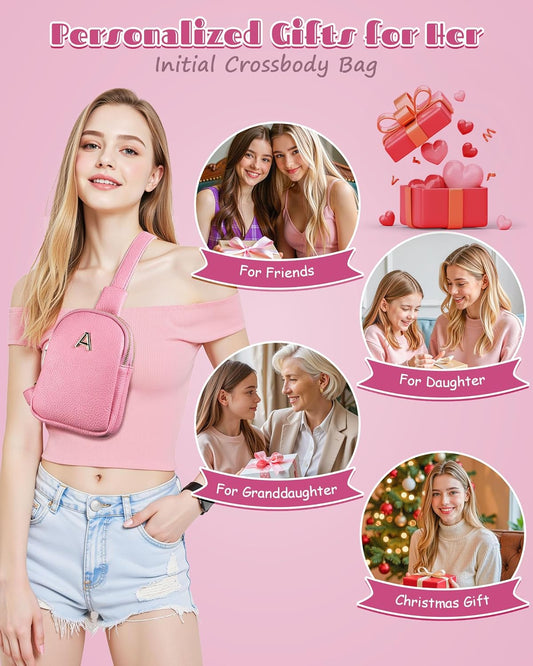 Personalized Gifts for Teen Girls, Initial Crossbody Bags for Women Trendy, Sling Purse for Girl, Cute Fanny Pack