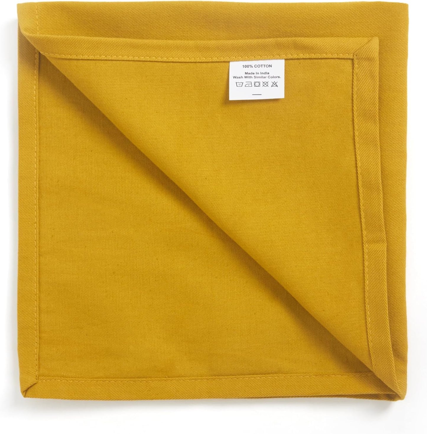 ACCENTHOME Accent Home 100% Cotton Napkins, Delicate Cloth Napkins for Dinners, Parties and Weddings,18 x 18 Inch Set of 12 - Mustard