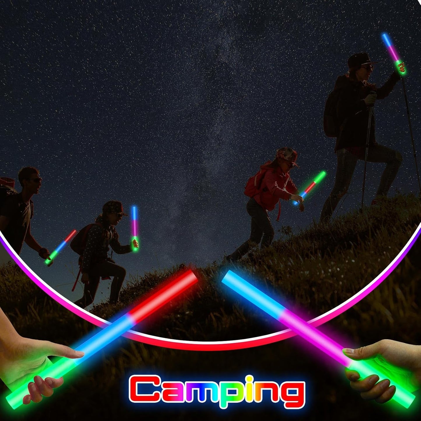 Lewtemi 10 Pcs Large Glow Sticks Big Giant Jumbo Halloween Christmas Emergency Light Stick for Camping Accessories, Survival Kit