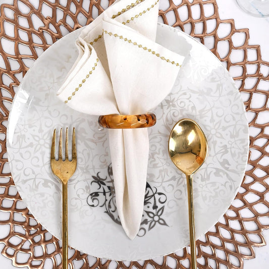 Epoxy Resin Napkin Holders for Cloth Napkins Set of 12 - Decorative Napkin Holders for Weddings, Parties & Everyday Dining - Diamond-Top Design in 6 Assorted Pastel Colors - CLEENTABLE