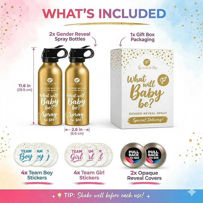 Gender Reveal Smoke Bombs Set – 2 Pack Gender Reveal Fire Extinguisher Spray (Blue, 300g Each) – Non-Toxic Cornstarch Cloud for Baby Boy Reveal Party Ideas, Pregnancy Announcement – Stickers Included