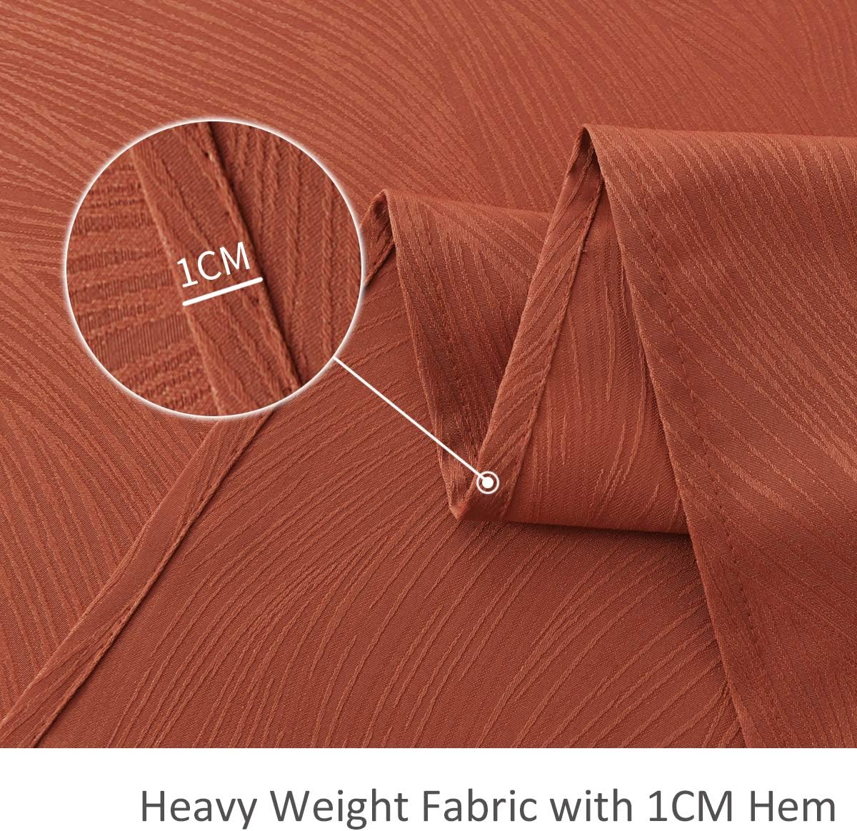 maxmill Jacquard Table Cloth Swirl Design Water Resistant Wrinkle Resistance Heavy Weight Soft Tablecloth for Fall Harvest Thanksgiving Dining Tabletop Halloween Decoration Oblong 60 x 140 Inch Rust
