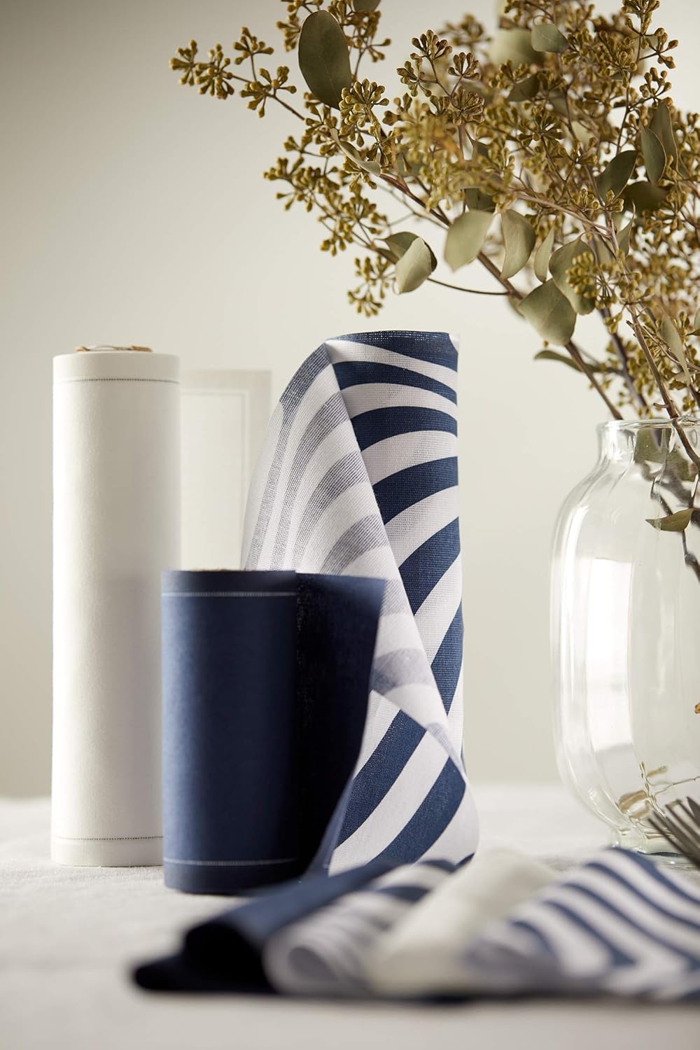 MY DRAP Cocktail Napkins, Reusable Cotton Napkins Roll 4.5 x 4.5 IN (100 Napkins, Petrol Blue)