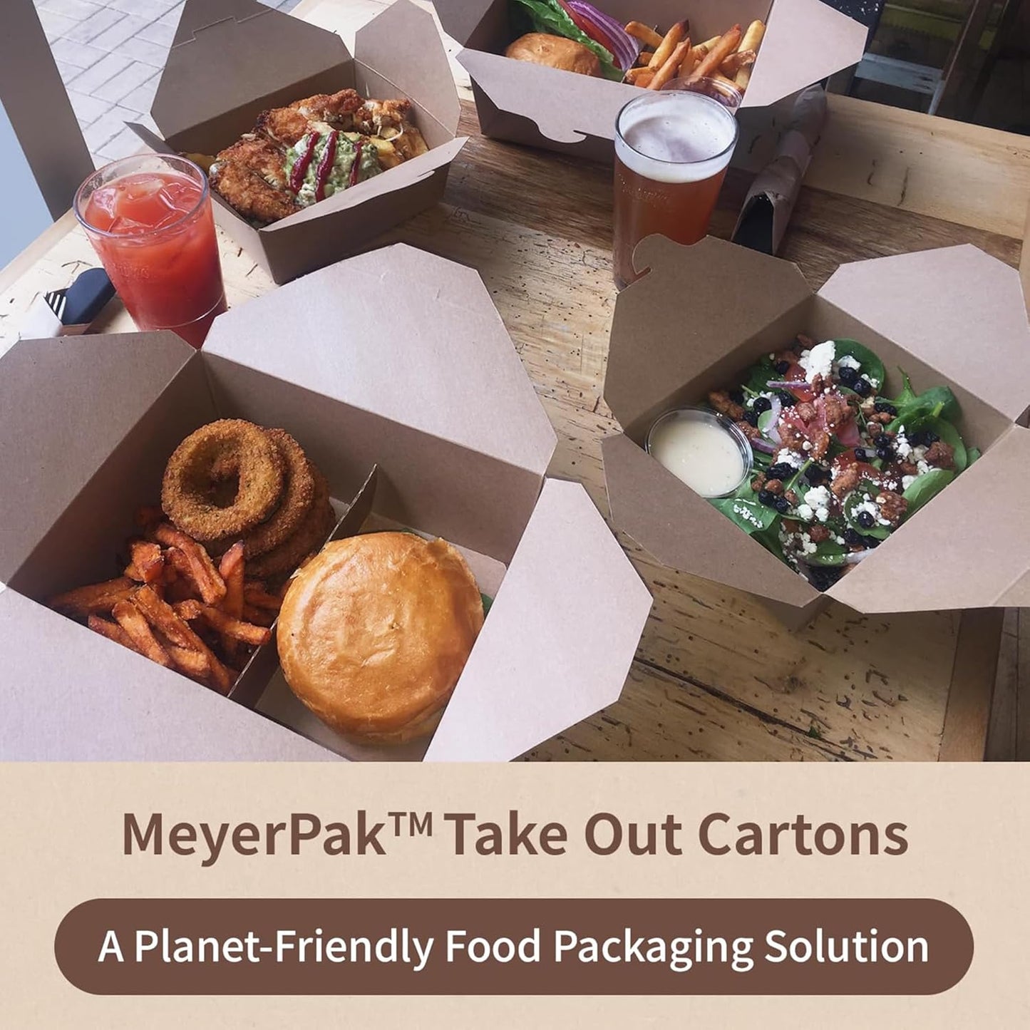 FC Meyer MeyerWindow #4 White Boxes With Window, Disposable Paperboard Take Out Cartons, Bakery Boxes, Lunch Box & Go To Food Storage Container, 7 3⁄4” x 5 1⁄2” x 3 1⁄2“, Small Pack of 15