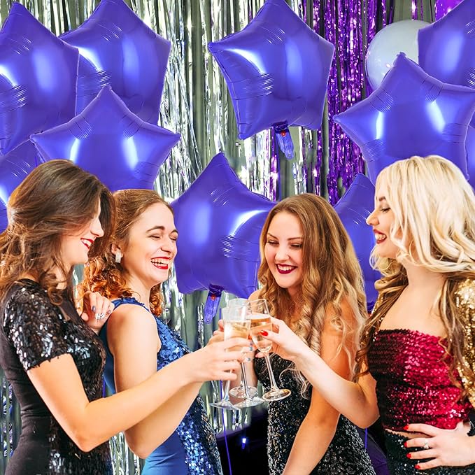 20 Pcs Purple Star Balloons,18 Inch Star Foil Balloons,Stars Shaped Balloon Mylar Helium Balloon for Birthday Party Anniversary Wedding Baby Shower Decorations (Purple)