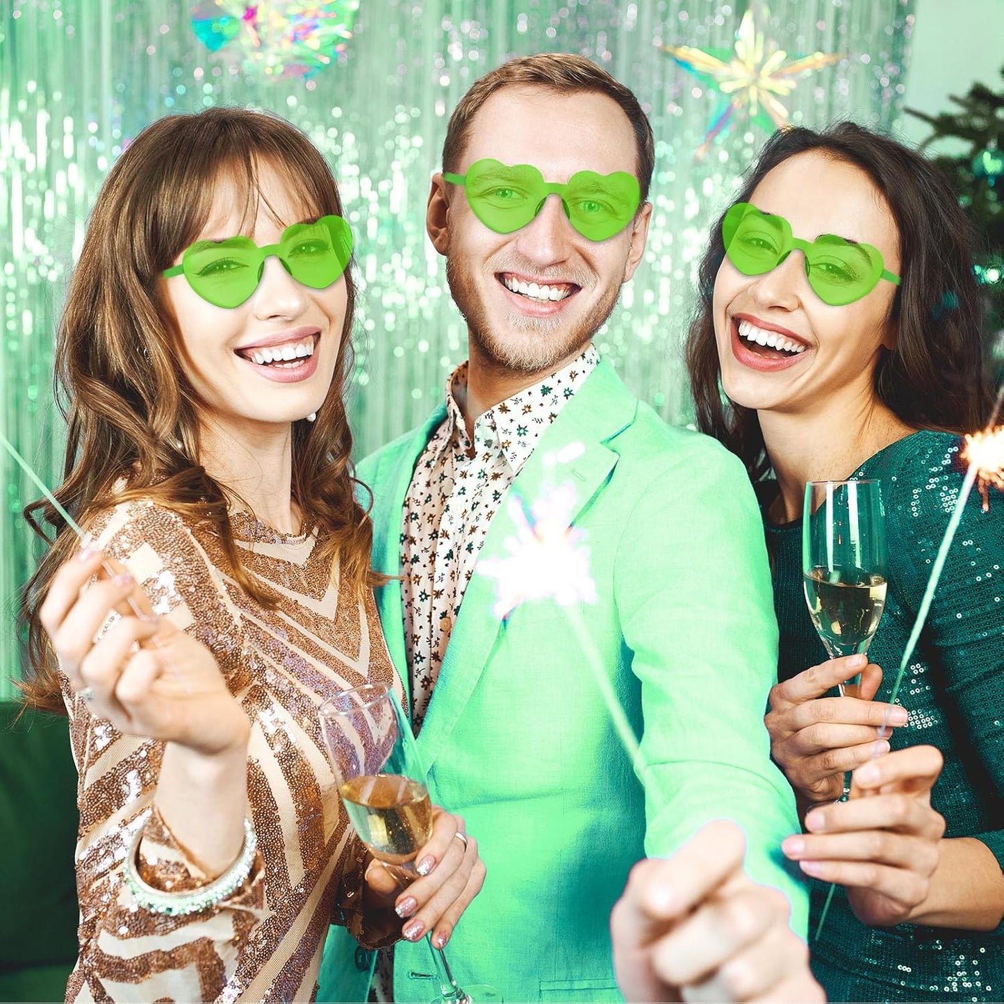 PLULON Heart Sunglasses for Women 5/12/25 Pcs, Heart Glasses Valentine Day Rimless Shaped Candy Color Fun Glasses Party Favor