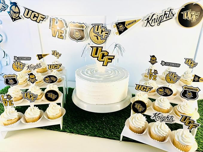 University of Central Florida Party Supplies for UCF Golden Knights Football, Birthday Gift, Graduation Party Banner and Cake Toppers (42 Pieces) (UCF Knights)