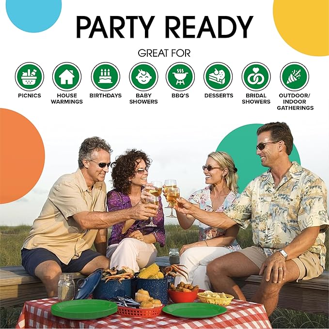 Exquisite Emerald Paper Plates Disposable Heavy Duty 10 Inch Emerald Disposable Plates For Party 100 Pcs Heavy Duty Paper Plate 350 GSM, Birthday Party Supplies Plate Set