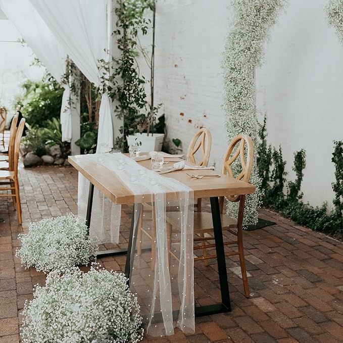 DEEMEI 6 PCS Babys Breath Artificial Flowers Fake Babys Breath Flowers Artificial Bulk White Gypsophila Bouquets Real Touch Faux Flowers for Wedding Floral Arrangement Party Home Decoration