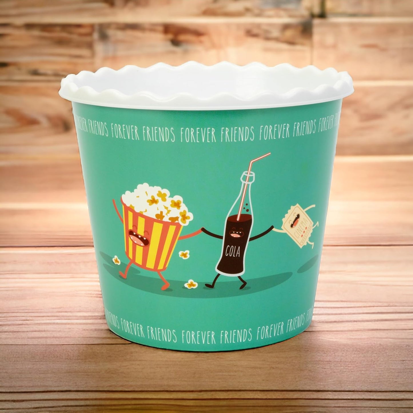 Modern Style Reusable Plastic Popcorn Box/Popcorn Containers/Popcorn Bowls Set for Movie Theater Night - (BPA Free - 4 Pack - 75 oz) (Popcorn Mix D)