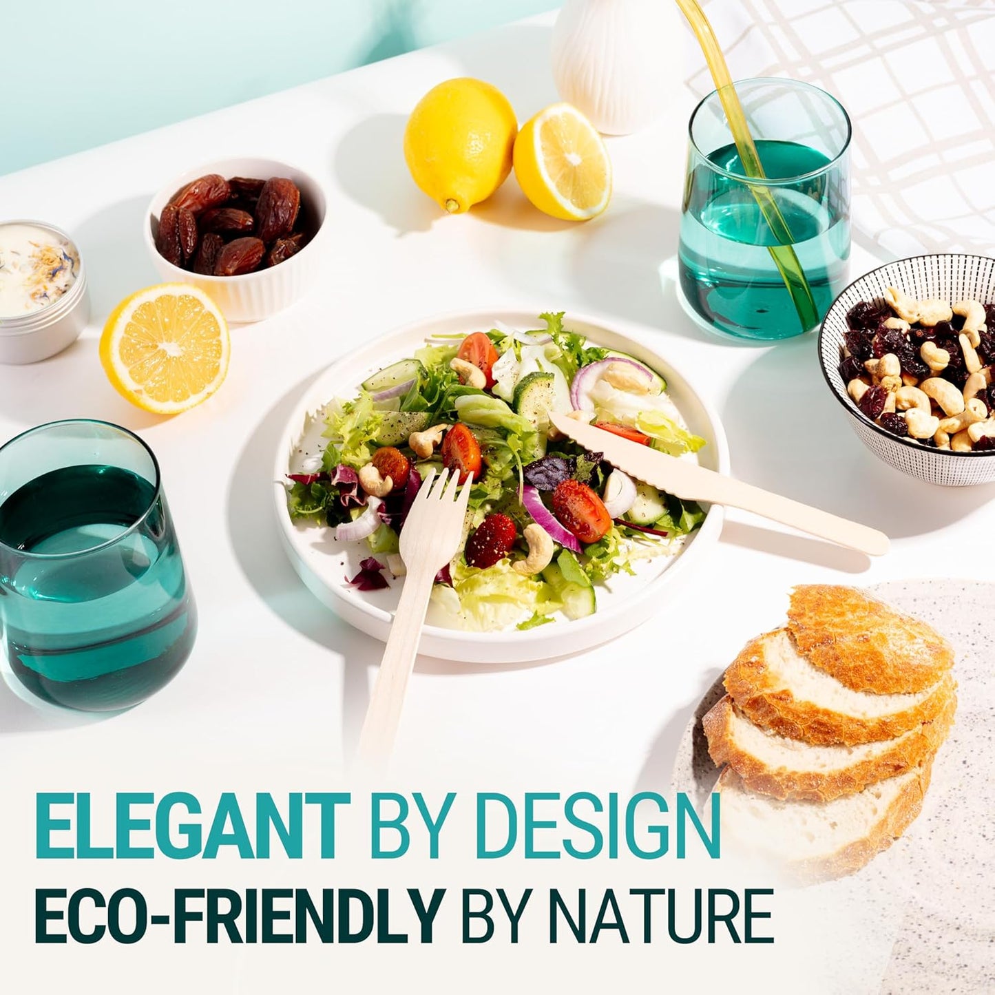 Disposable Wooden Knives - 300pcs - Heavy Duty & Extra Sharpened - Our Guilt-Free FSC Certified Wood Protects Forests - A Great Alternative to Bamboo Knives