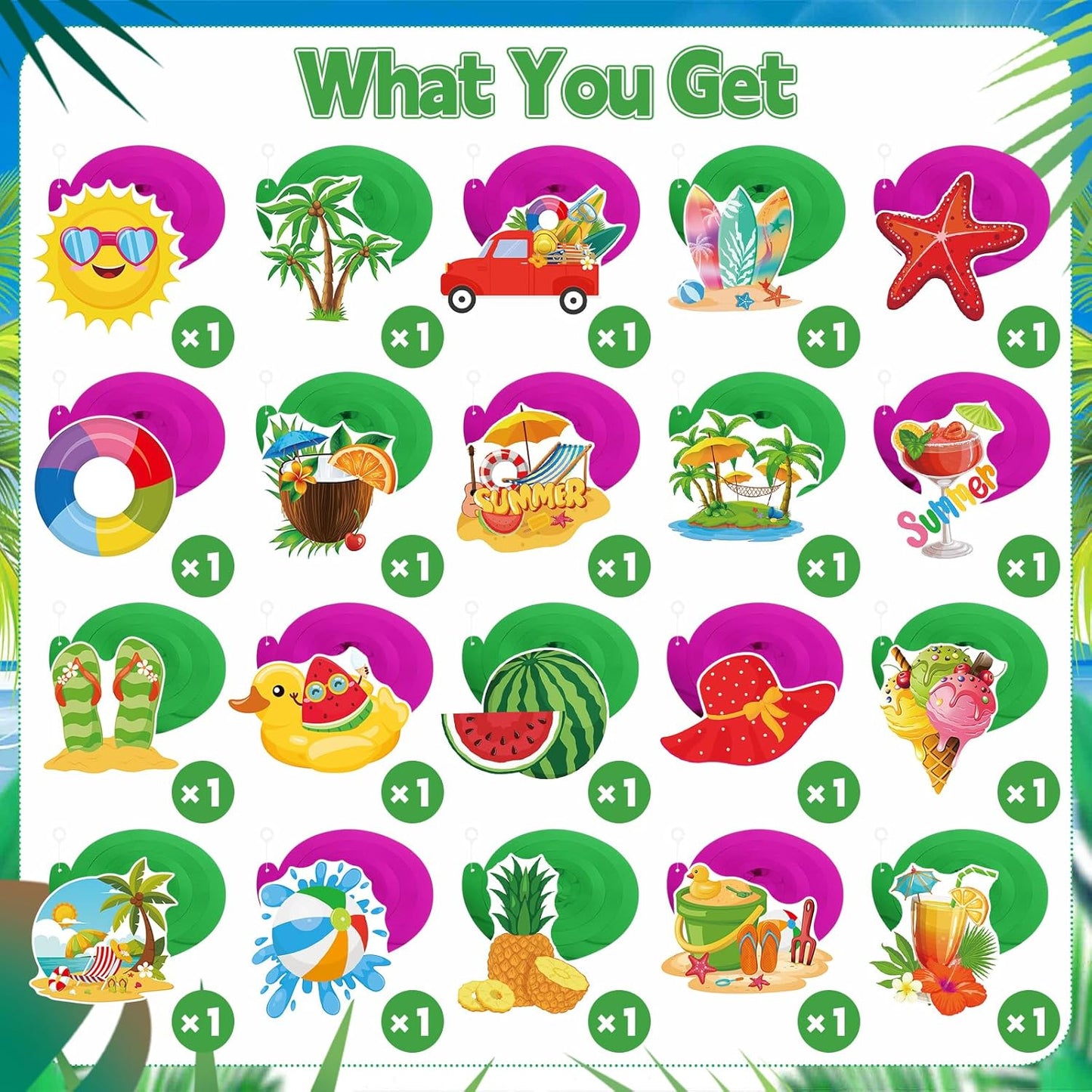 40Pcs Summer Pool Beach Hanging Swirls, Colorful Pool Party Hanging Swirl Decorations Summer Ceiling Hanging Decors for Hawaii Beach Birthday Party Decor Supplies