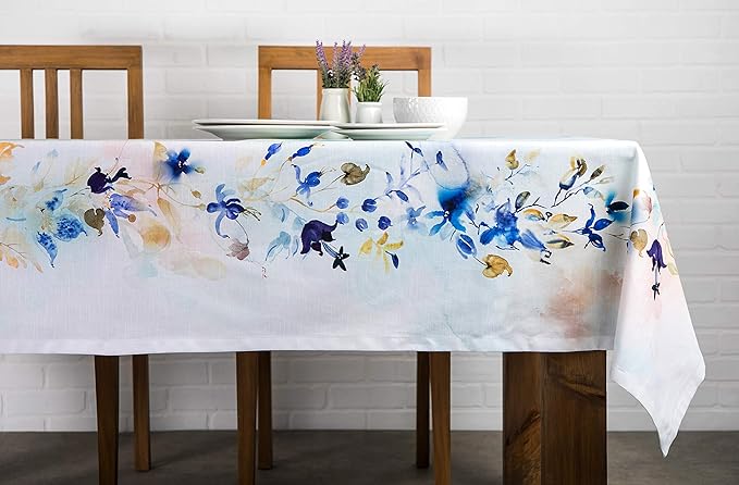 Maison d' Hermine Table Cloth Rectangle Table 100% Cotton 70 x 90 Inches Tablecloth Reusable Decorative for Dining Room Farmhouse Home Valentines Day Decorations Spring Summer - Lazy Summer Days