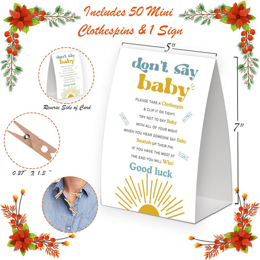Sunshine Shower Decorations,Don't Say Baby Baby Shower Game,Gender Neutral Baby Shower Decorations,Small Clothespin Game,Baby Shower Ideas,Baby Shower Games 50 Guest,Fall Party Games