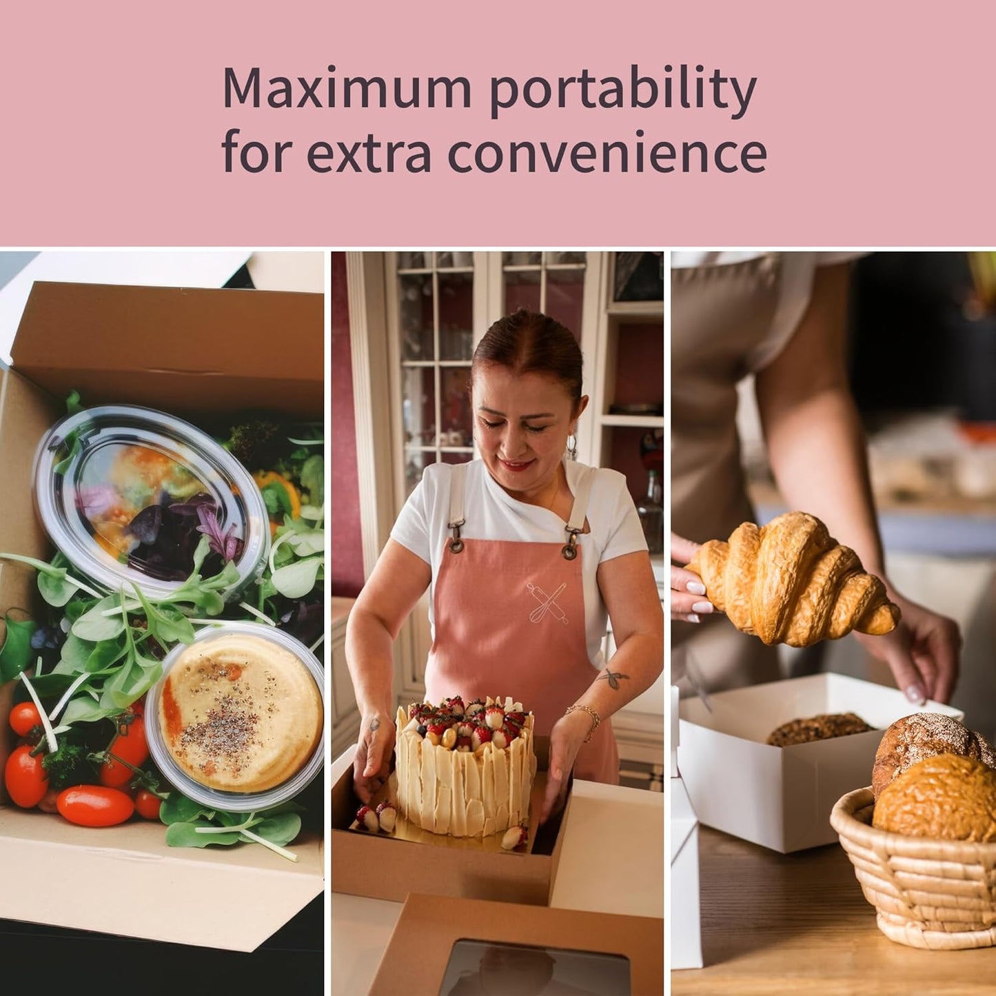 FC Meyer MeyerWindow #3 Kraft Boxes With Window, Disposable and recyclable Paperboard Take Out Cartons, Bakery Boxes, Lunch Box & Go To Food Storage Container, 7 3⁄4” x 5 1⁄2” x 2 1⁄2“, Pack of 140