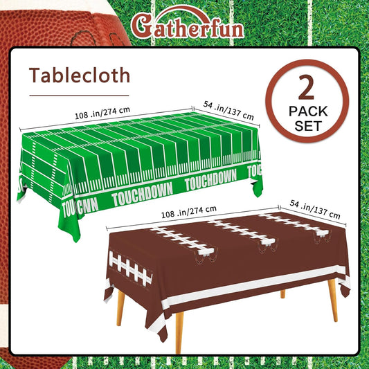 Football Party Decorations Disposable Tablecloth Plastic Touchdown Table Cover for Birthday Football Party Games Decoration 54 X 108Inch,2 Pack