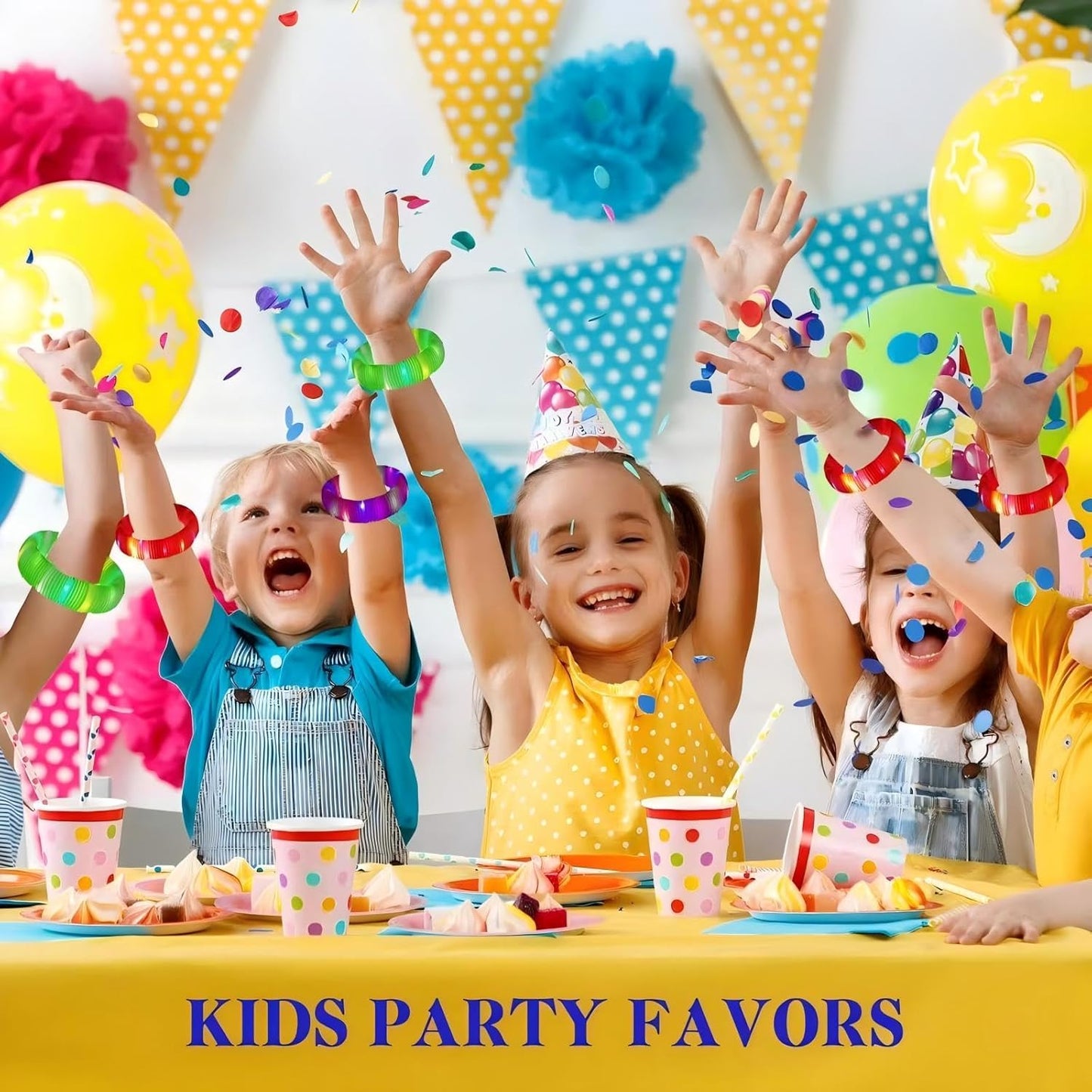 Orange 6 Pack Light Up Party Favors Supplies,Bulk Glow Sticks Bracelet,Necklace Accessories for Kids,Birthday Return Gifts Treats,Easter Basket Goodie Bag Stuffer Fillers for Boys Girls
