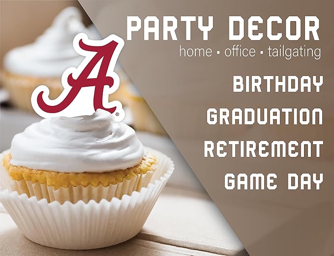 University of Alabama Party Supplies for Bama Football, Roll Tide Birthday Gift, UA Graduation Party Banner and Cake Toppers Roll Tide (42 Pieces) (Alabama Crimson Tide)
