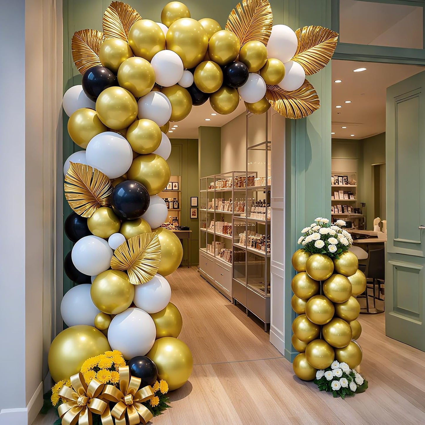 Metallic Gold Balloons 100 Pack 12 Inch Chrome Gold Round Helium Balloon for Graduation Wedding Anniversary Happy Birthday Party Decoration