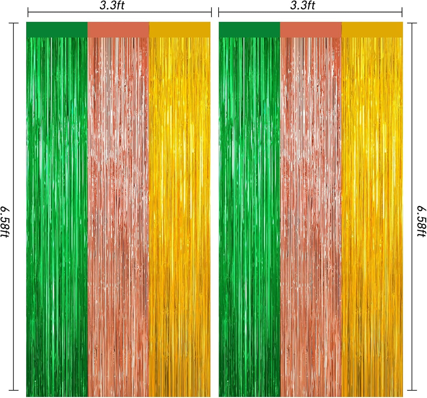 GCB 2Pack Blue Red Foil Curtain Backdrop Blue Metallic Tinsel Foil Fringe Curtains Photo Booth Props for Birthday Wedding Engagement Baby Shower Bachelorette Xmas Holiday Celebration Party Decors