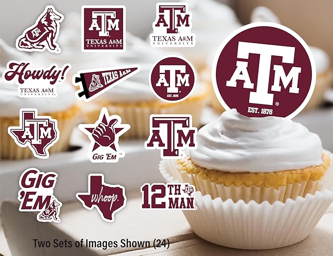 Texas A&M Party Supplies for TAMU Football, Birthday Gift, Graduation Party Banner and Cake Toppers (42 Pieces)(Texas A&M Aggies)