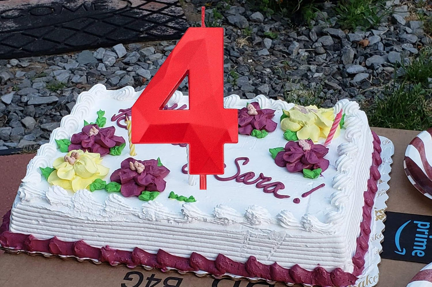 2.75in Tall 3D Diamond Shape Bright Red 9 Candles, Red Color Happy Birthday Cake Toppers Decorating and Celebrating for Adults/Kids Party/Family Baking (Bright Red Diamond Shaped 2.75in Number 9)