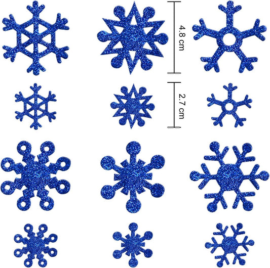 Aneco 500 Pieces Glitter Snowflakes Foam Stickers Self-Adhesive Winter Snowflake Stickers for Christmas Party and DIY Craft Projects