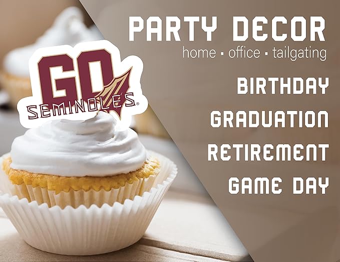 FSU Party Supplies for Football, Birthday Gift, Graduation Party Banner and Cake Toppers (42 Pieces) (Florida State Seminoles)
