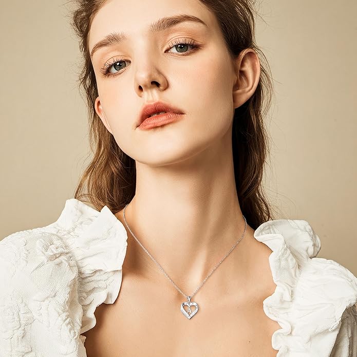 TURANDOSS Valentines Day Gifts for Kids Teen Girls - Heart Initial Necklaces, Dainty 14K Gold Plated CZ Heart Letter A-Z Pendant Necklace Trendy Jewelry Valentines Day Gifts for Wife Girlfriend