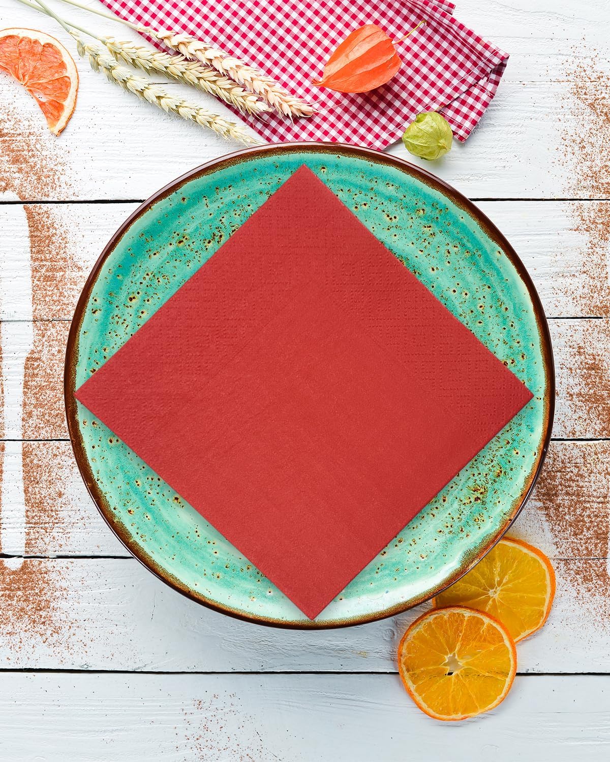 Red Cocktail Napkins 5 * 5inch disposable Beverage Napkin paper for Cocktail, Wedding, Dinner,Birthday Party Dessert Wine Paper Napkins( 120 Count)