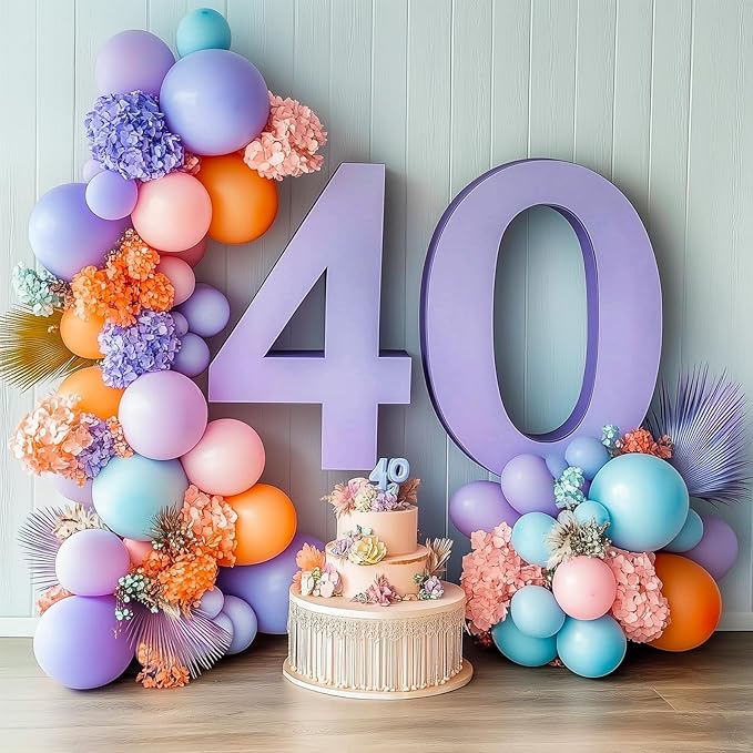 RUBFAC 120pcs Balloons for Birthday Baby Shower Graduation Anniversary Wedding Party Supplies Garland Arch Decoration,12 Inches,Pastel Purple