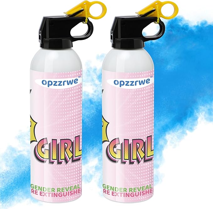Gender Reveal Fire Extinguisher Color Blaster, 2 Pcs Blue Blaster Only for Baby Boy with Blue Smoke, Confetti Power Cannon for Gender Reveal Party