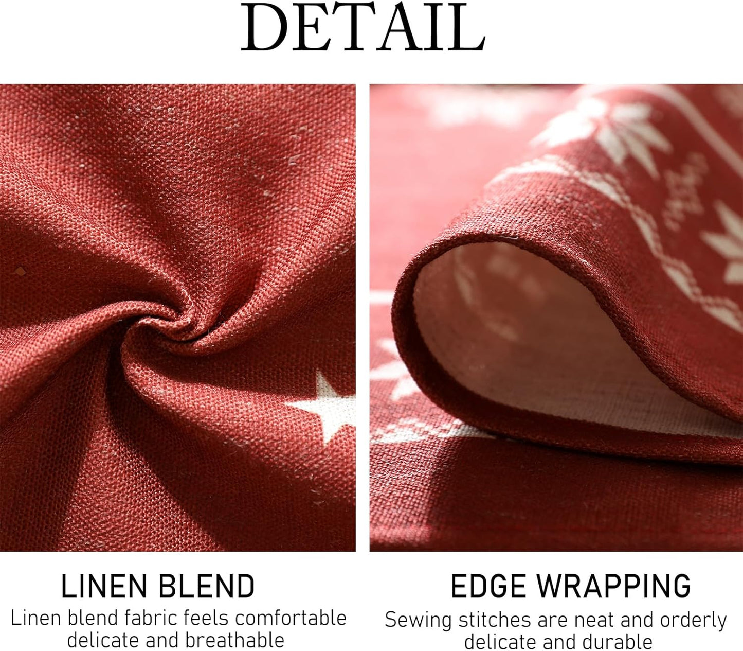 ISAENNE Designer Christmas Red Small Square Tablecloth,Linen Table Cloth with Snowflakes Pattern,Wrinkle Resistant Decor Tablecloths for Dining Kitchen Thanksgiving Christmas,55"*55"-Carol C
