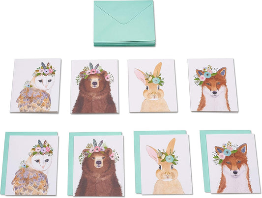 Papyrus Blank Cards with Envelopes, Woodland Animals (20-Count)