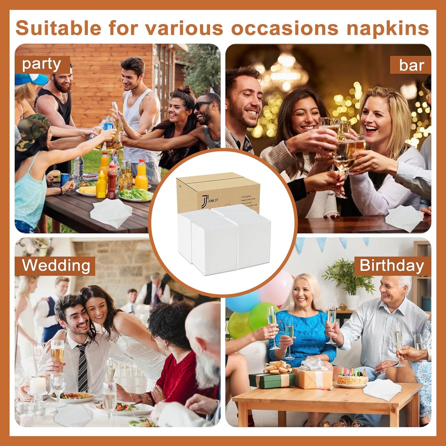1600 Count Disposable Cocktail Napkins, 1-Ply 5.9 x 5.5 Inch Bulk White Beverage Napkins, Lunch Paper for Party, Wedding, Cafe, Restaurant and Bar