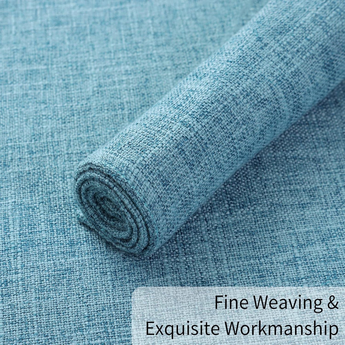 Homaxy Cloths Placemats for Dining Table Set of 8, Heat Resistant Washable Cotton Linen Blend Table Mats, Easy to Clean Place Mats for Indoor Outdoor Party Kitchen Decoration, 13" x 19", Aqua